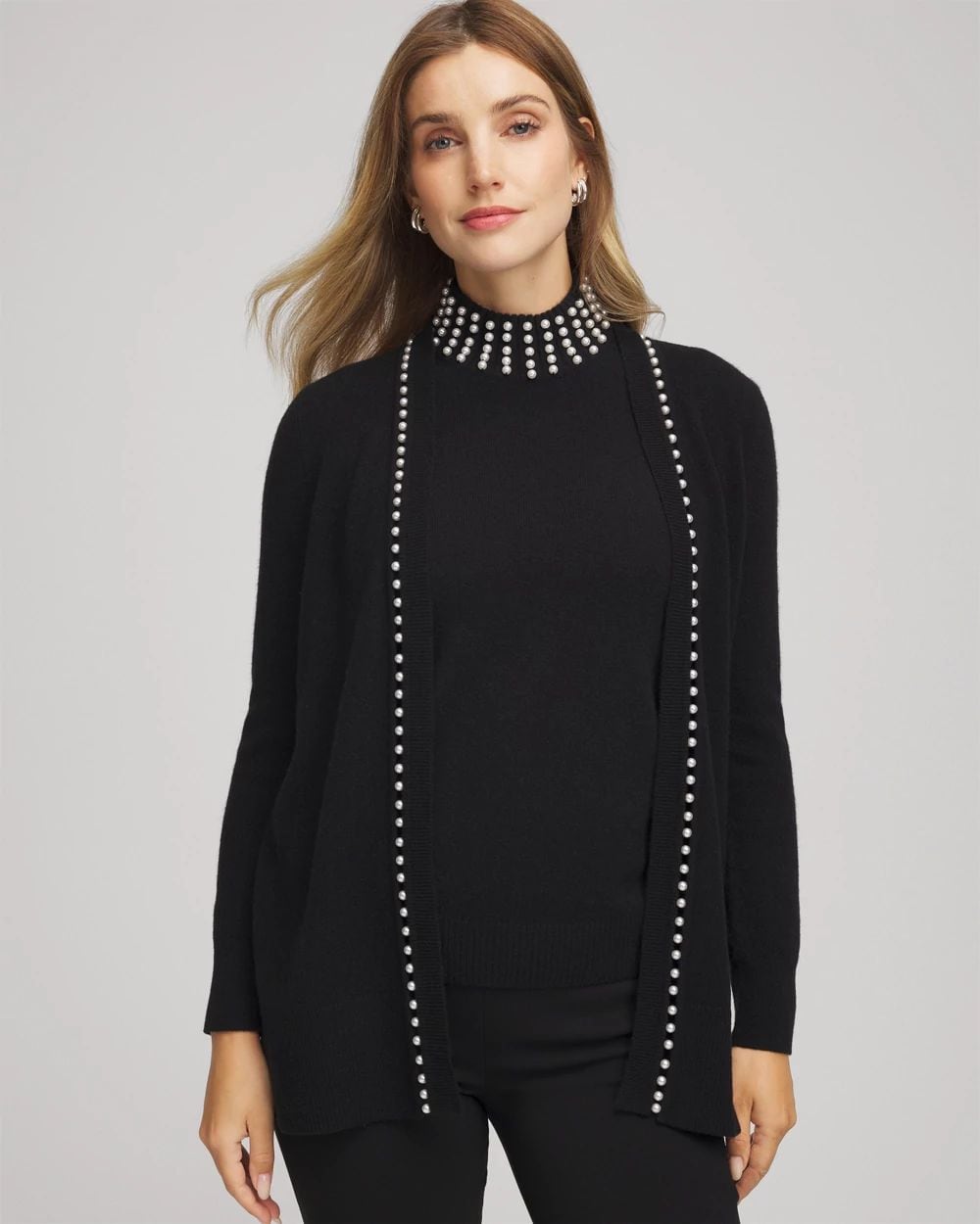 Cashmere Pearl-Trim Cardigan | Chico's